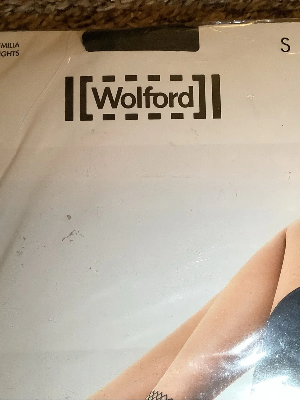 Wolford Emilia tights, fine ankle ribbon, color black/black, size: S